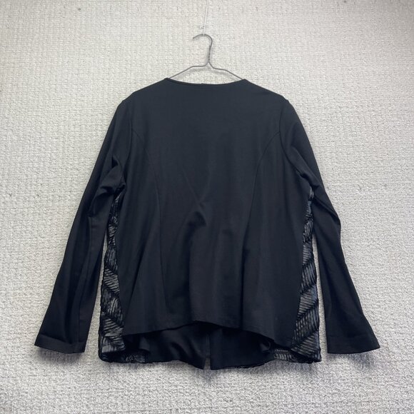 Picadilly Full Zip Jacket Black Moto Textured Mix-Media Women Sz XL Canada Made - Picture 10 of 13